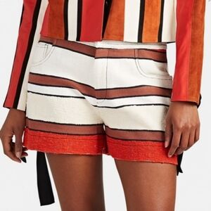 Derek Lam 10 Crosby Poppy Tweed Cotton Striped Shorts Size 8